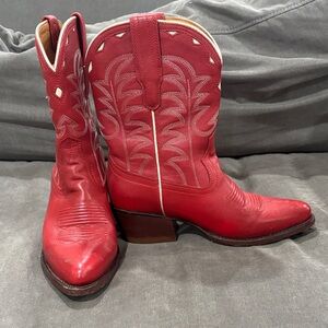 Red Leather Western Cowboy Boots